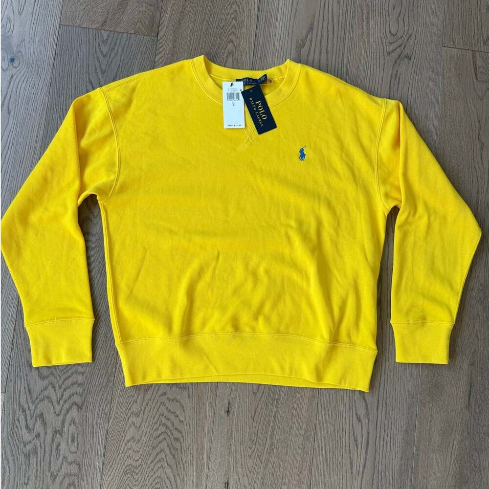 NWT Polo Ralph Lauren Men's Classic Fleece Sweatshirt Yellow Large